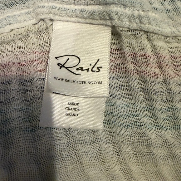 Rails Ellis Iris Striped Pastel Button Down Shirt size Large - Picture 7 of 7